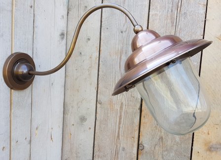 Nostalgische wandlamp koper 1