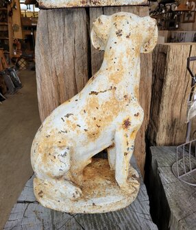 Antiek-gietijzeren-tuinbeeld-standbeeld-hond-wit-met-patina-7