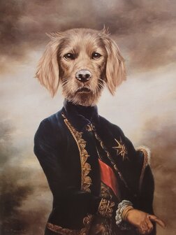 Klassieke-poster-jachthond-hond-in-klederdracht-dachshund-1