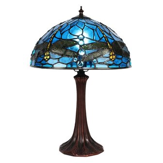 Tiffany-tafellamp-blauw-metaal-glas-libelle-tiffany-bureaulamp