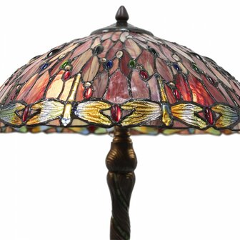 Tiffany-tafellamp-rood-beige-glas-libelle-driehoek-tiffany-bureaulamp-1