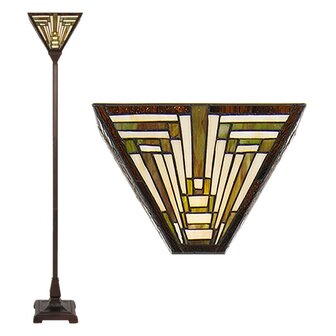 Tiffany-vloerlamp-beige-groen-polyresin-glas-vierkant-staande-lamp