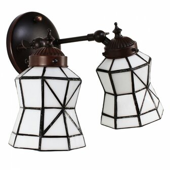 Dubbele-Tiffany-wandlamp-tiffany-wit-bruin-glas-metaal-muurlamp-2