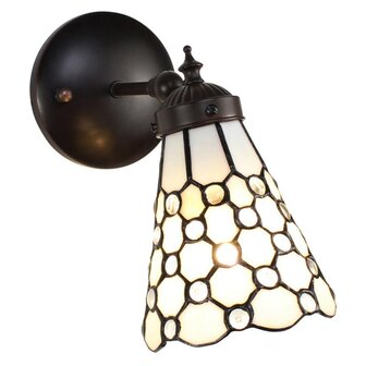 Ronde-Tiffany-wandlamp-wit-bruin-glas-metaal-rond-muurlamp