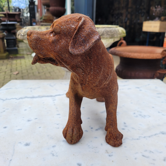Gietijzeren-standbeeld-kunstwerk-van-een-Hond-roestig-gietijzer-3