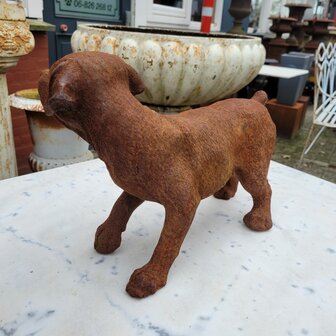 Gietijzeren-standbeeld-kunstwerk-van-een-Hond-roestig-gietijzer-5