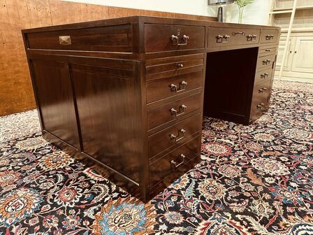 Klassiek-Engels-Engelse-Antiek-Art-Deco-Jan-Frantzen-Bureau-Partnerdesk-Tafel