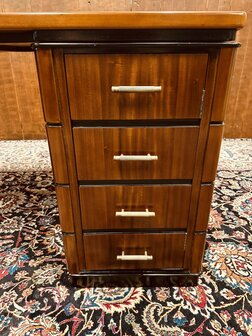 Klassiek-Antiek-Chesterfield-Engels-Art-Deco-Bureau-Desk-Partnerdesk