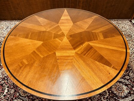 Klassiek-Engels-Art-Deco-Ronde-Vergadertafel-Eetafel-Inleg