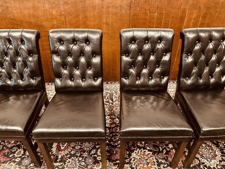 Engels-Chesterfield-Zwart-Eetkamerstoel-Stoel