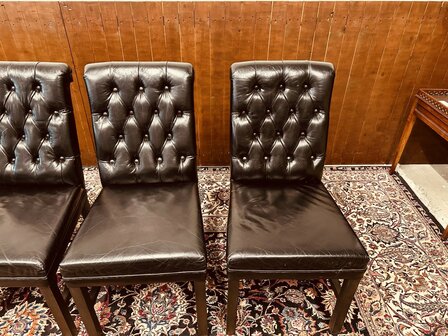 Engels-Chesterfield-Zwart-Eetkamerstoel-Stoel