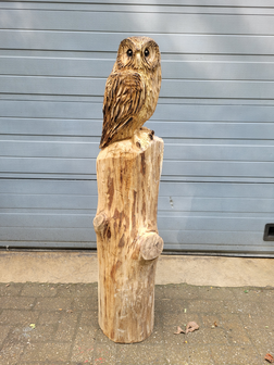 Houtsnijwerken-van-uilen-uil-houtsculptuur-tuinbeeld-kunstwerk-kerkuil-kerk-uil