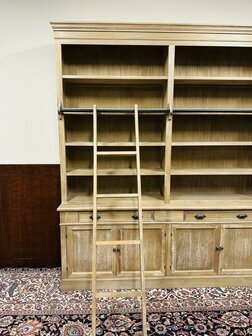 Landelijke-Blank-Eiken-Boekenkast