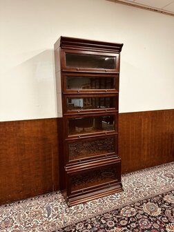 Klassiek-Engelse-Antieke-Globe-Wernicke-Boekenkast-Kast