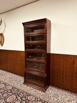 Klassiek-Engelse-Antieke-Globe-Wernicke-Boekenkast-Kast