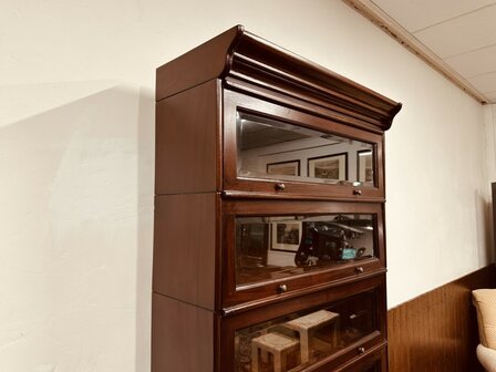 Klassiek-Engelse-Antieke-Globe-Wernicke-Boekenkast-Kast