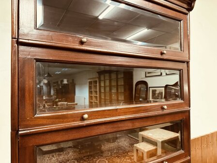 Klassiek-Engelse-Antieke-Globe-Wernicke-Boekenkast-Kast