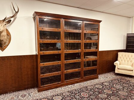Grote-Klassiek-Engels-Engelse-Antiek-Antieke-Boekenkast-Bibliotheekkast