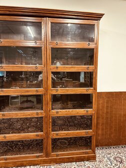 Grote-Klassiek-Engels-Engelse-Antiek-Antieke-Boekenkast-Bibliotheekkast