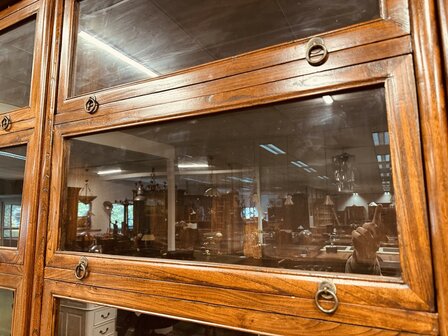 Grote-Klassiek-Engels-Engelse-Antiek-Antieke-Boekenkast-Bibliotheekkast