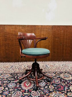 Klassiek-Engels-Antieke-Bureaustoel-Stoel-Thonet-Stijl
