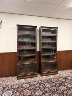 Antiek-Engels-Klassiek-Oud-Globe-Wernicke-Boekenkast-Bibliotheekkast-Vitrinekast