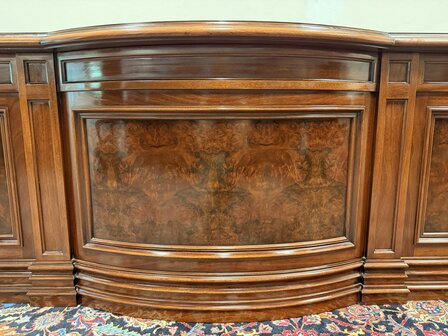 Antiek-Klassiek-Oud-Italiaans-Notenhout-Wortelhout-Bureau-met-Achterschot-6