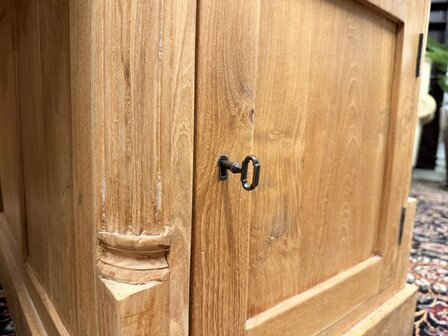 Klassiek-Engels-Antiek-Oud-Chesterfield-Teak-Bureau-Partnerdesk-Bruin-Lederen-Inleg