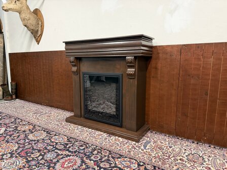 Klassiek-Engels-Antiek-Oud-Chesterfield-Sfeerhaard-Haard-Kachel