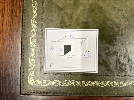 Antiek-Engels-Klassiek-Oud-Chesterfield-Eikenhout-Bureau-Desk-met-Groen-Lederen-Inleg