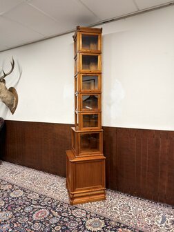 Antiek-Klassiek-Engels-Oud-Originele-Globe-Wernicke-Boekenkast-Vitrinekast-Museumkast