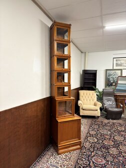 Antiek-Klassiek-Engels-Oud-Originele-Globe-Wernicke-Boekenkast-Vitrinekast-Museumkast