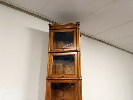 Antiek-Klassiek-Engels-Oud-Originele-Globe-Wernicke-Boekenkast-Vitrinekast-Museumkast