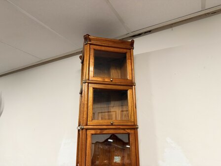 Antiek-Klassiek-Engels-Oud-Originele-Globe-Wernicke-Boekenkast-Vitrinekast-Museumkast