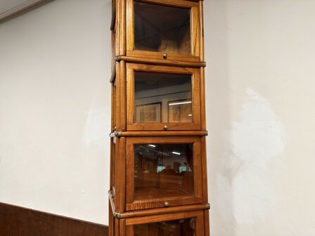 Antiek-Klassiek-Engels-Oud-Originele-Globe-Wernicke-Boekenkast-Vitrinekast-Museumkast