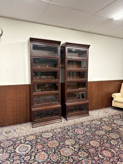 Klassiek-Oud-Antiek-Engels-Globe-Wernicke-Stijl-Boekenkast-Vitrinekast-Boekenkasten