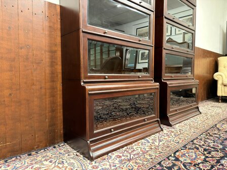 Klassiek-Oud-Antiek-Engels-Globe-Wernicke-Stijl-Boekenkast-Vitrinekast-Boekenkasten