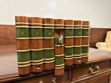 Klassiek-Oud-Engels-Antiek-Chesterfield-Globe-Wernicke-Boekendoos-Boeken-Doos-Opbergdoos