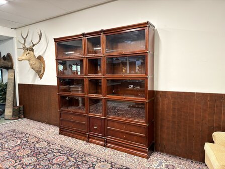 Antiek-Oud-Engels-Klassiek-Chesterfield-Origineel-Globe-Wernicke-Vitrinekast-Boekenkasten-Bibliotheekkast-Boekenkast