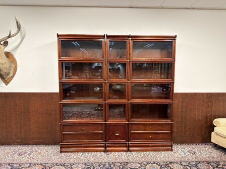 Antiek-Oud-Engels-Klassiek-Chesterfield-Origineel-Globe-Wernicke-Vitrinekast-Boekenkasten-Bibliotheekkast-Boekenkast