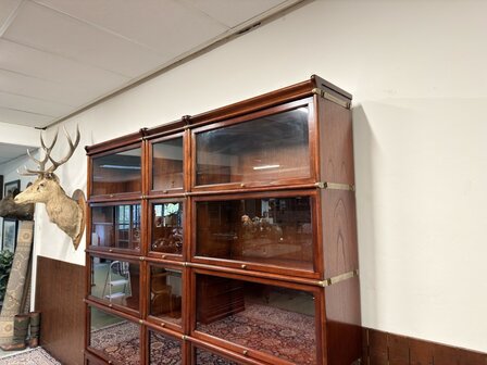 Antiek-Oud-Engels-Klassiek-Chesterfield-Origineel-Globe-Wernicke-Vitrinekast-Boekenkasten-Bibliotheekkast-Boekenkast