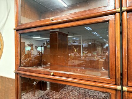 Antiek-Oud-Engels-Klassiek-Chesterfield-Origineel-Globe-Wernicke-Vitrinekast-Boekenkasten-Bibliotheekkast-Boekenkast