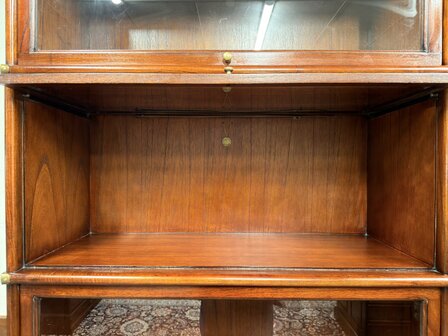 Antiek-Oud-Engels-Klassiek-Chesterfield-Origineel-Globe-Wernicke-Vitrinekast-Boekenkasten-Bibliotheekkast-Boekenkast