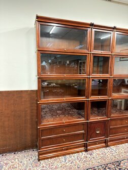 Antiek-Oud-Engels-Klassiek-Chesterfield-Origineel-Globe-Wernicke-Vitrinekast-Boekenkasten-Bibliotheekkast-Boekenkast