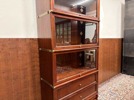 Antiek-Oud-Klassiek-Engels-Chesterfield-Origineel-Globe-Wernicke-Vitrinekast-Boekenkasten-Bibliotheekkast-Boekenkast