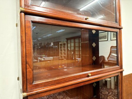 Antiek-Oud-Klassiek-Engels-Chesterfield-Origineel-Globe-Wernicke-Vitrinekast-Boekenkasten-Bibliotheekkast-Boekenkast