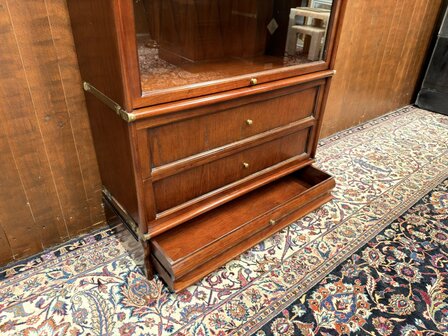 Antiek-Oud-Klassiek-Engels-Chesterfield-Origineel-Globe-Wernicke-Vitrinekast-Boekenkasten-Bibliotheekkast-Boekenkast