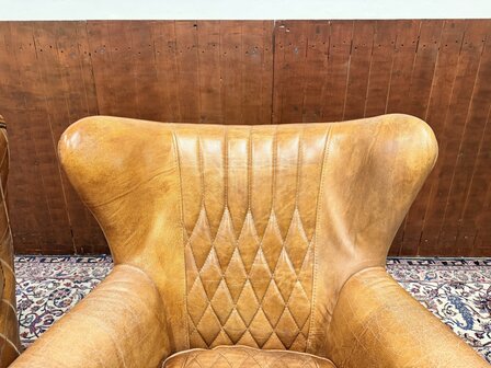 Klassiek-Engels-Oud-Antiek-Chesterfeld-Schaapslederen-Schaaps-Leder-Fauteuil-Aviator-Chair-Model