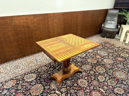 Klassiek-Oud-Antiek-19e-eeuws-Nederlandse-Speeltafel-Game-Table