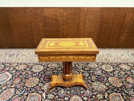 Klassiek-Oud-Antiek-19e-eeuws-Nederlandse-Speeltafel-Game-Table